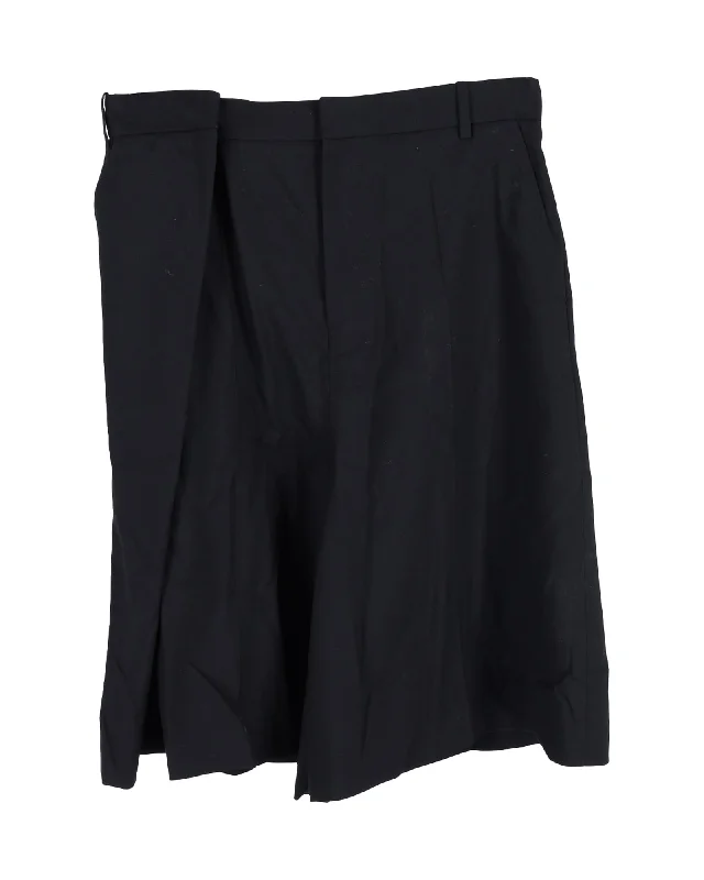 Loewe Knee-Length Shorts in Black Wool