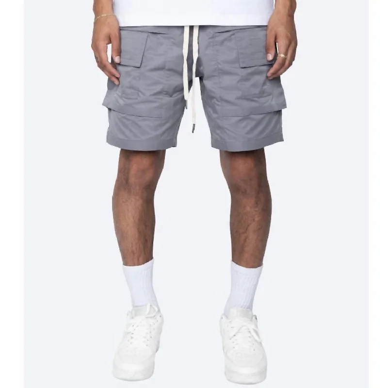 Shinobi Cargo Pocket Shorts In Grey