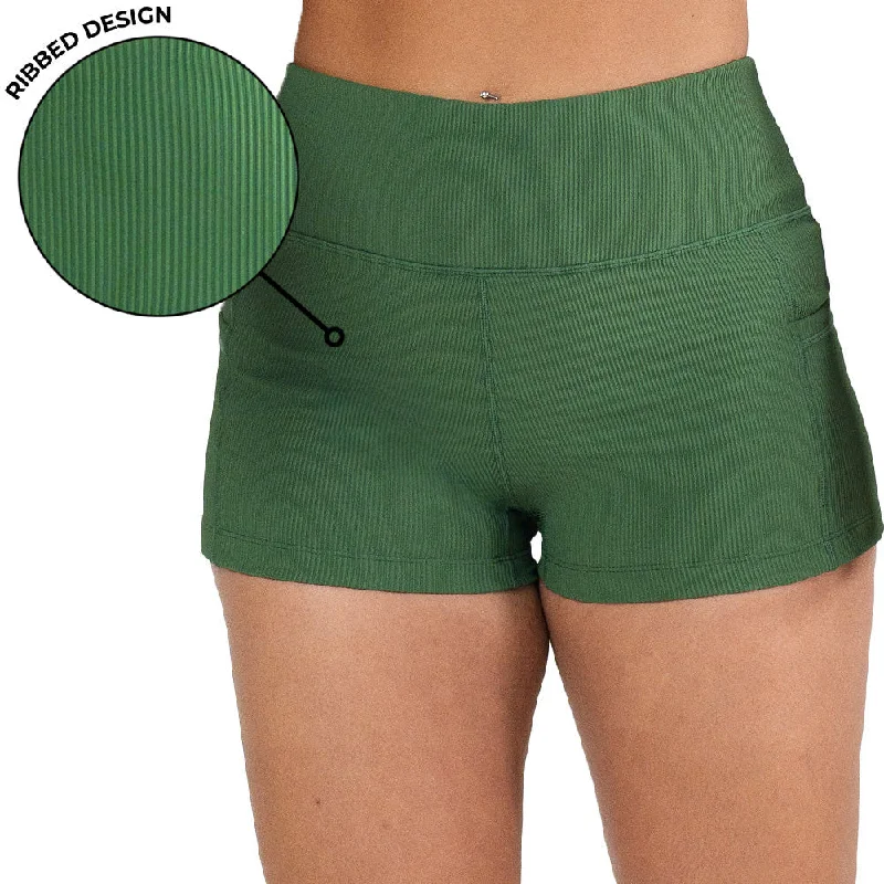 Shorts | Ribbed | Hunter Green