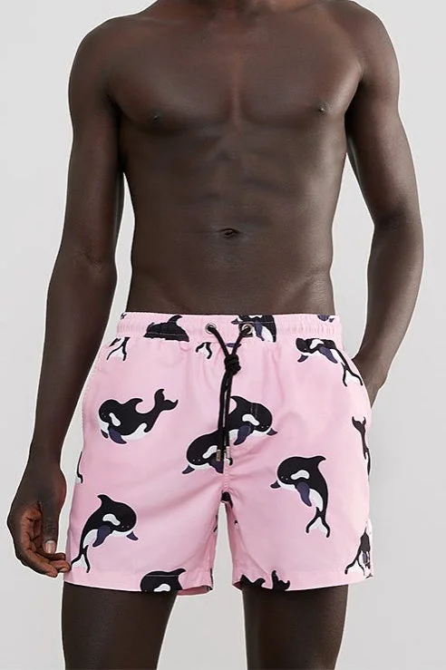 Skwosh Club MENS THAT'S KILLER SWIM SHORTS - WHALE PRINT