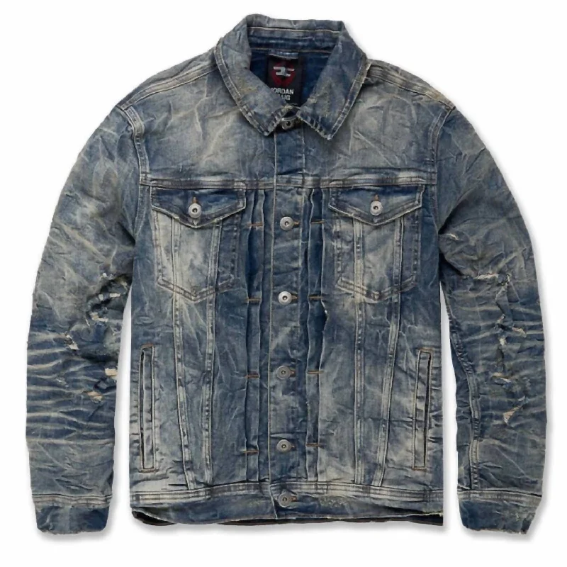 Men's Bayside Denim Trucker Jacket In Death Valley