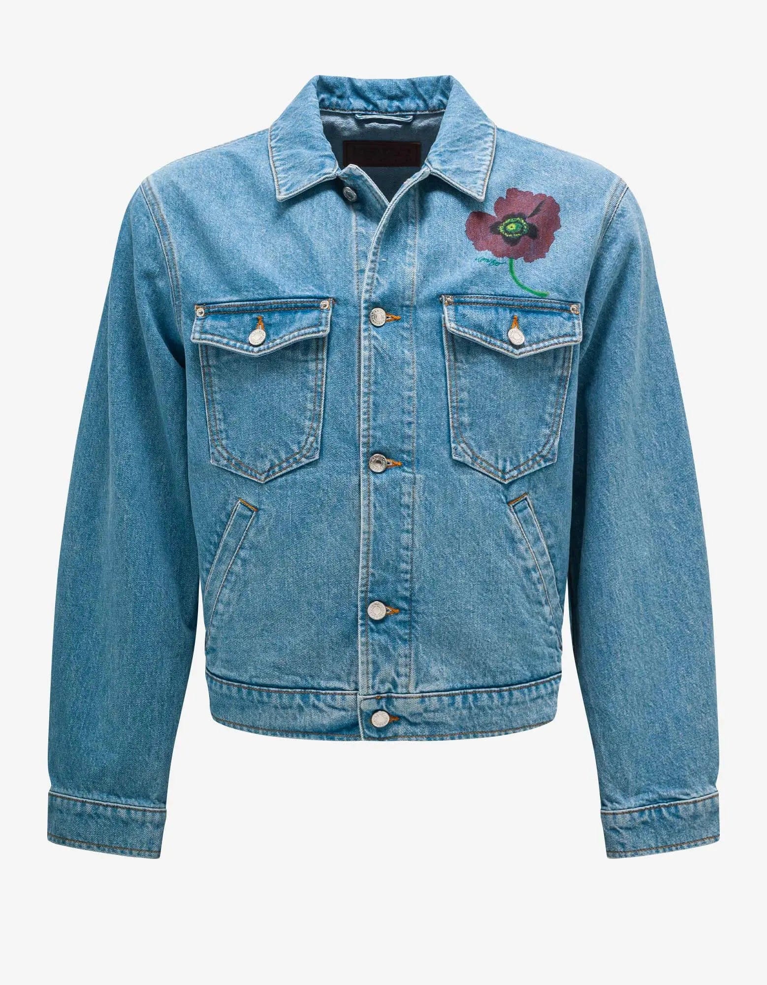 Kenzo Sky Blue Kenzo Poppy Denim Jacket