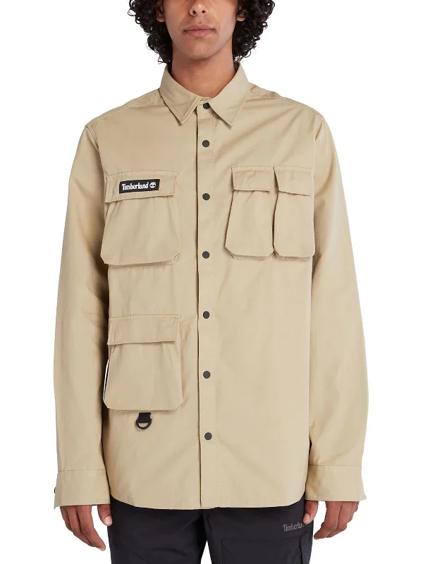 Mens Cotton Long Sleeve Utility Jacket