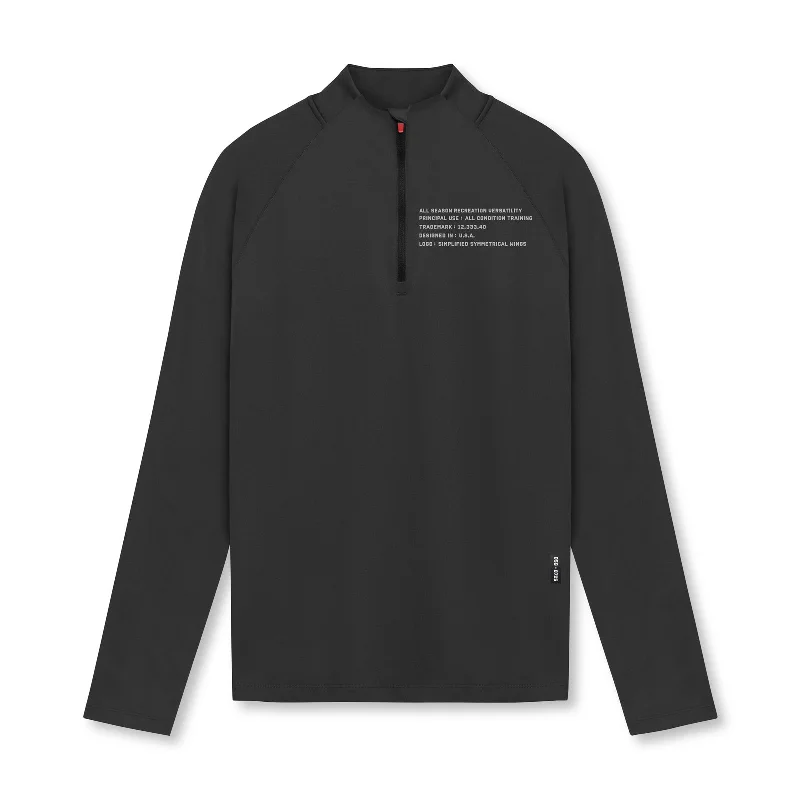 0725. Core Fitted Quarter Zip  - Black