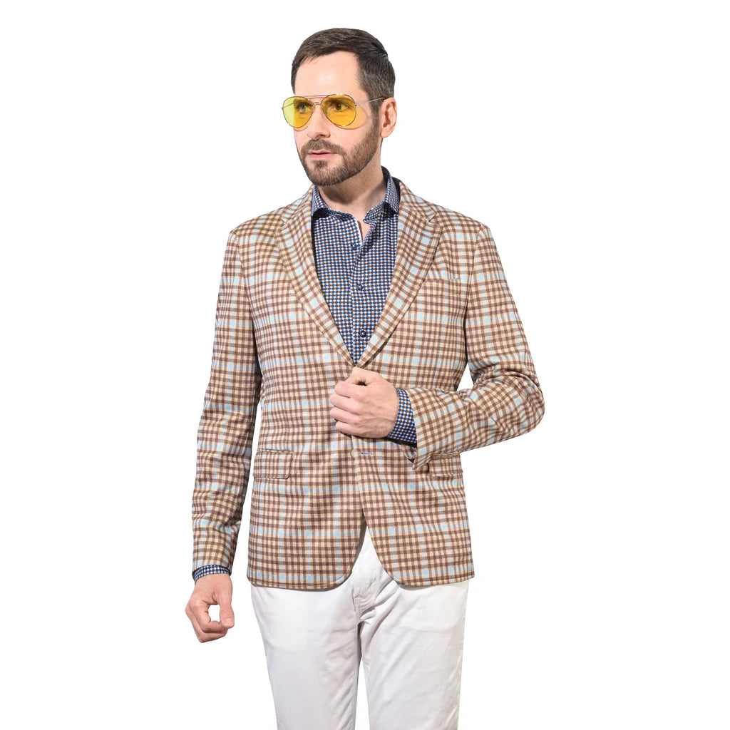 Colton Yellow Plaid Stretch Blazer