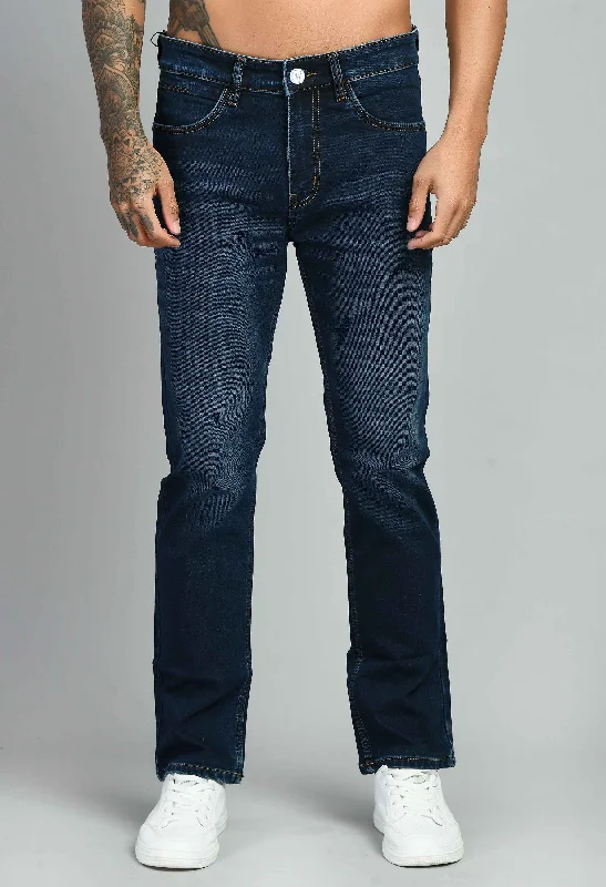 Men's Dark Blue Straight Fit Jeans