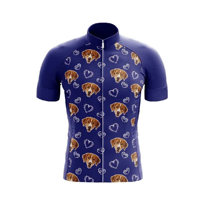 Dog & Hearts Pattern Cycling Jersey