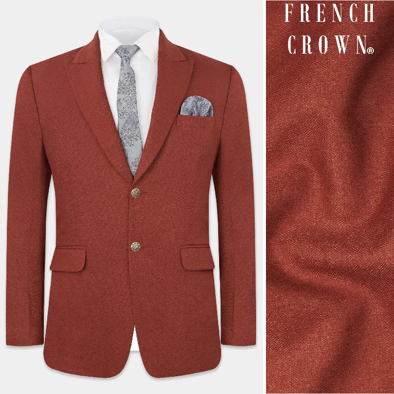 Nutmeg Red Tweed Single Breasted Blazer