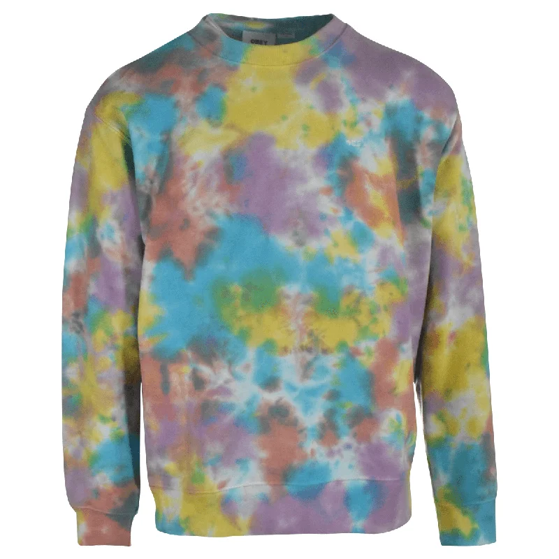 OBEY Men's Sweatshirt Aqua Multi Mini Bold Tie Dye Crew Neck (126)