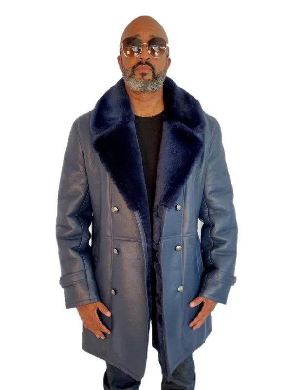 Sheepskin Shearling Nappa Finish Trench Coat Style #4400