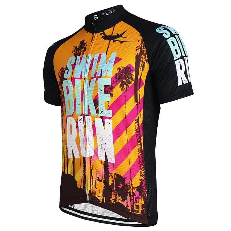 Swim Bike Run (Triathlon Inspired)  Cycling Jersey