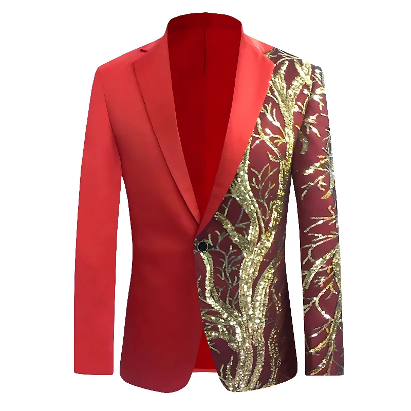 The Meridian Slim Fit Blazer Suit Jacket - Crimson