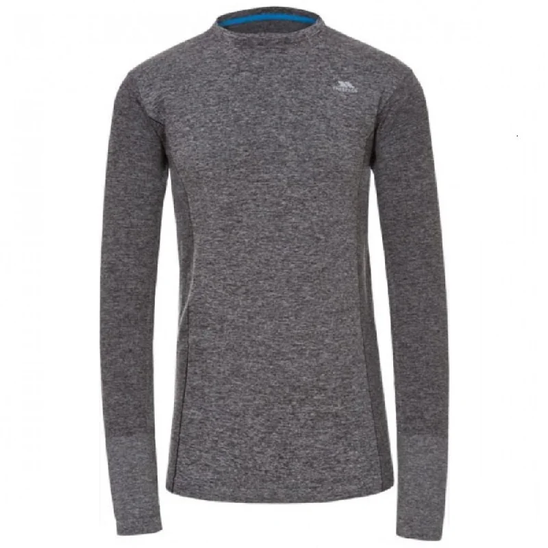 Trespass Timo Mens Active Base Layer Top - Black Marl