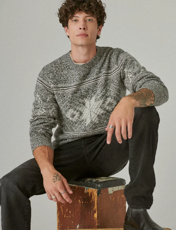 Lucky Brand Men's Intarsia Crew Neck Sweater